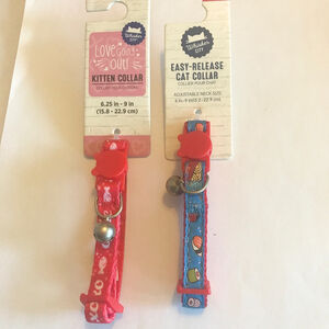 Whisker City 2 Easy–Release Cat Collars Size Kitten Adjustable